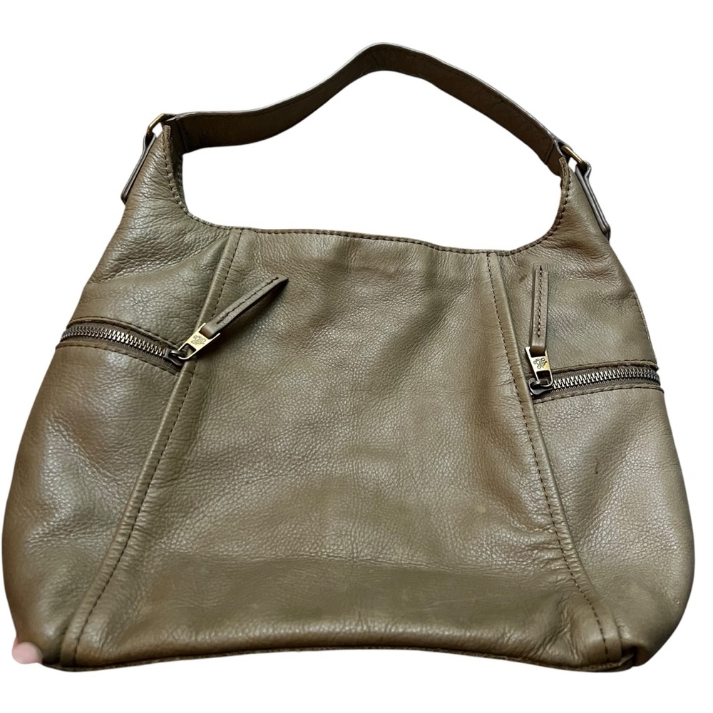 American Leather Company Green Leather Shoulder Bag - Picture 3 of 5